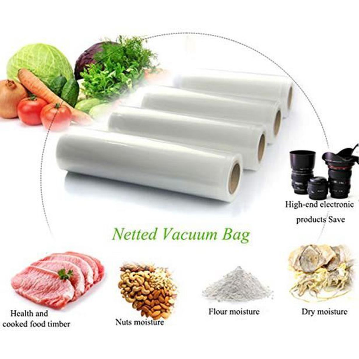 Sacs Sous vide Pack de 5 rouleaux Sachet sous vide alimentaire pour appareil sous vide conomiseur de nourriture et sous vide cuisineSachets sous